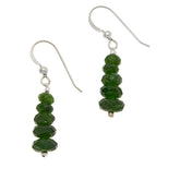 Jay King Sterling Silver Chrome Diopside Bead Drop Earrings,  1-7/16"